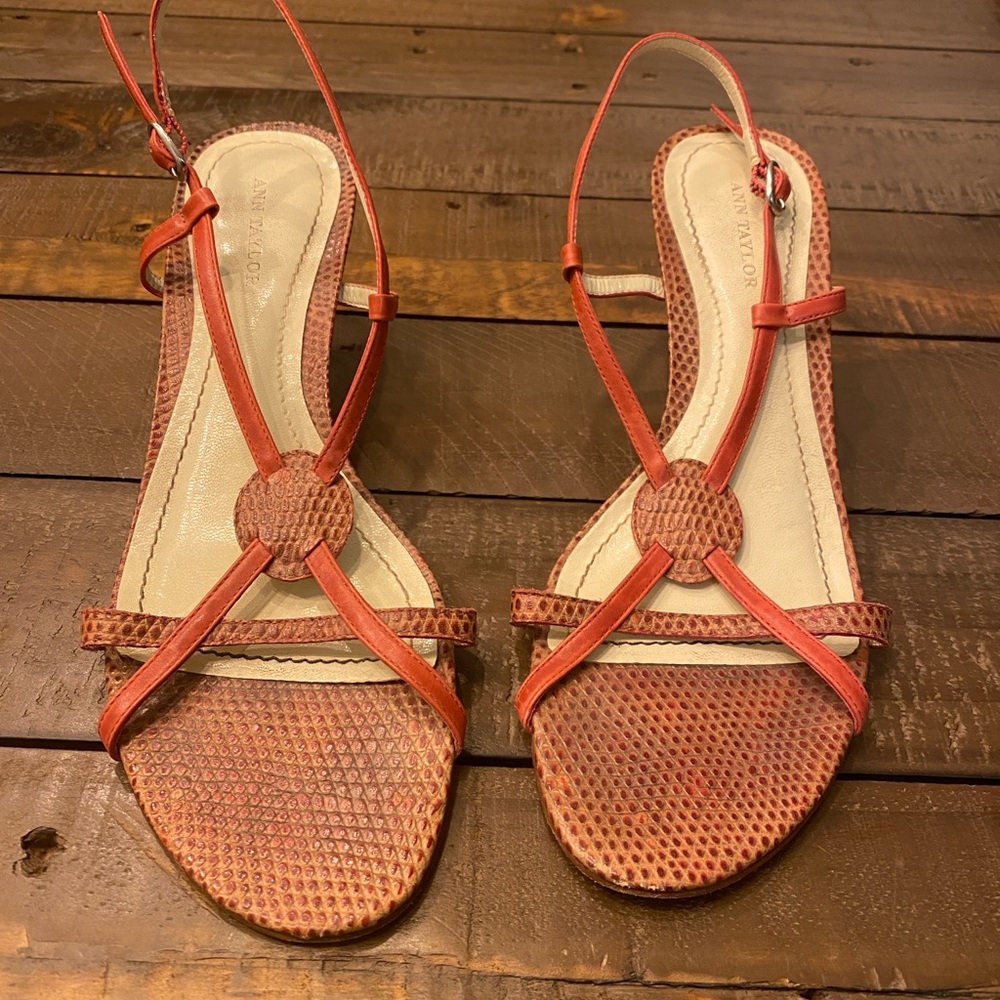 Vintage Ann Taylor Women's Red Strappy Sandals